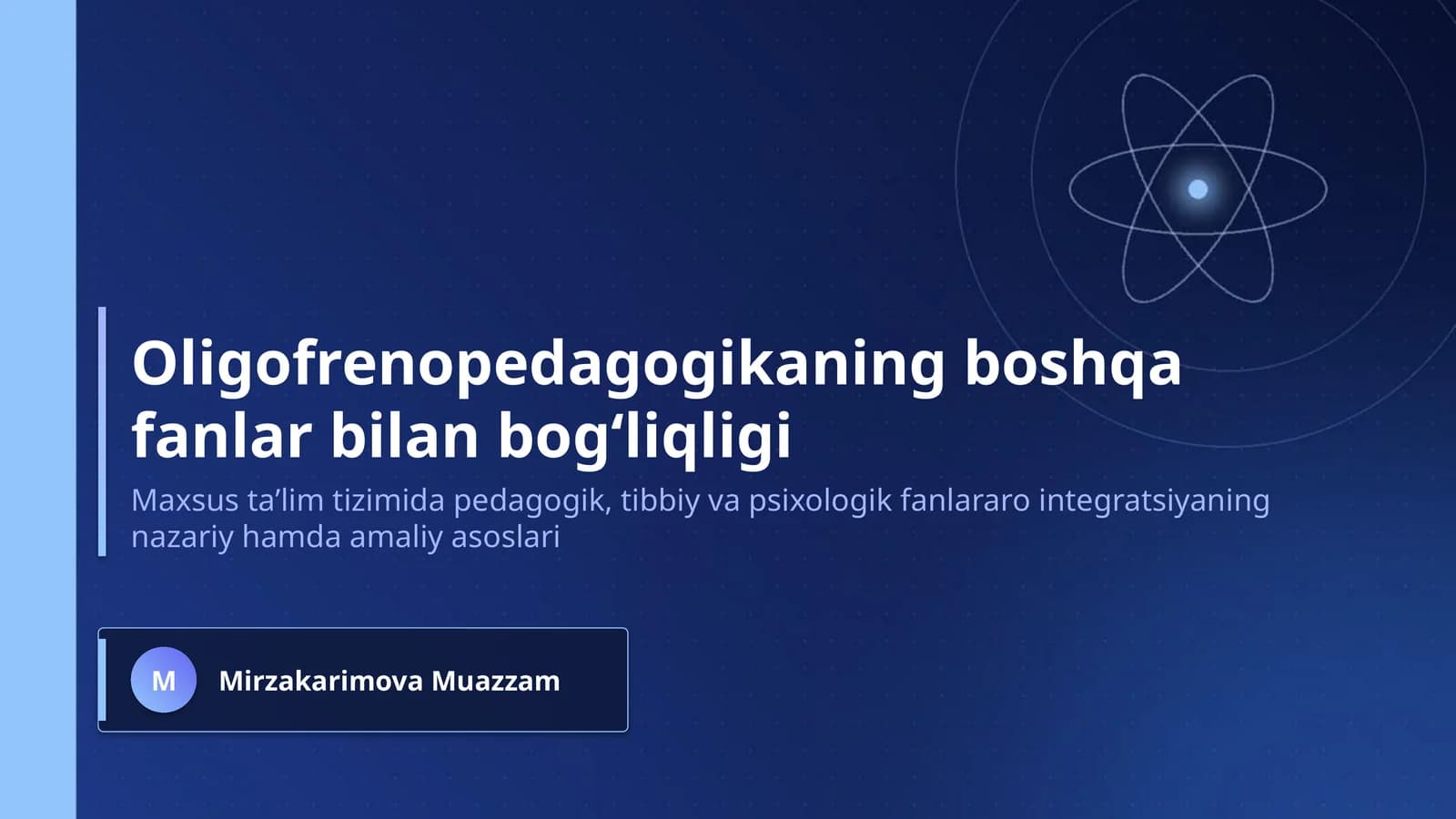 Oligofrenopedagogikaning boshqa fanlar bilan bogʻliqligi