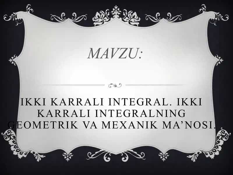 Ikki karrali integral