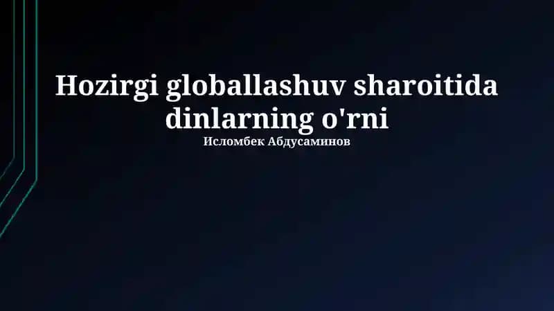 Dinlararo Muloqot va Hamkorlik