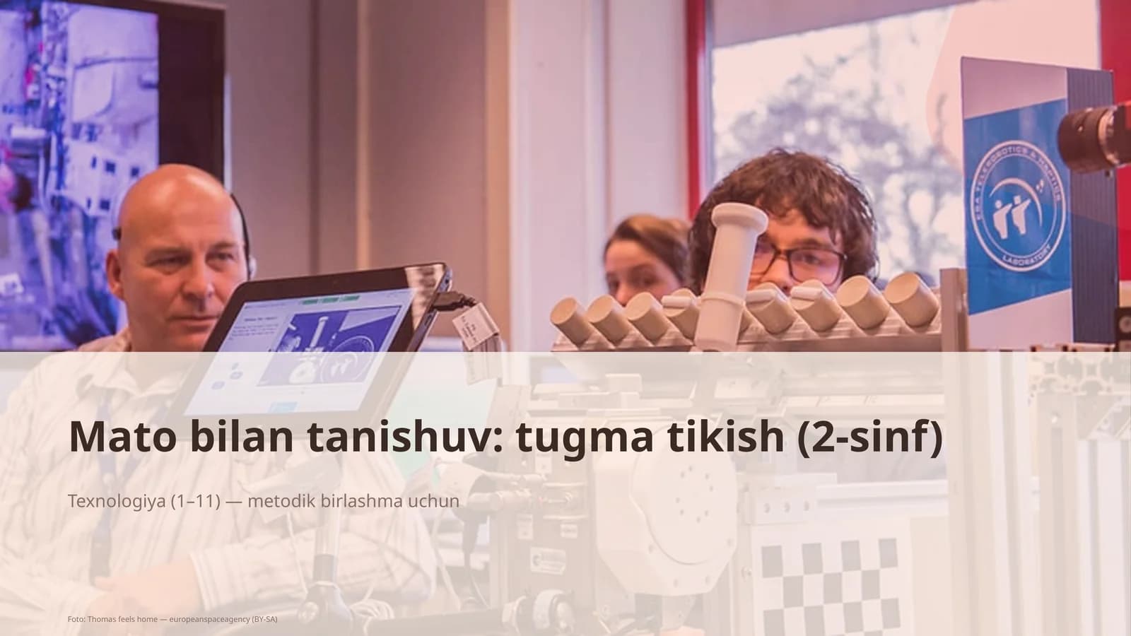 Mato bilan tanishuv: tugma tikish (2-sinf)