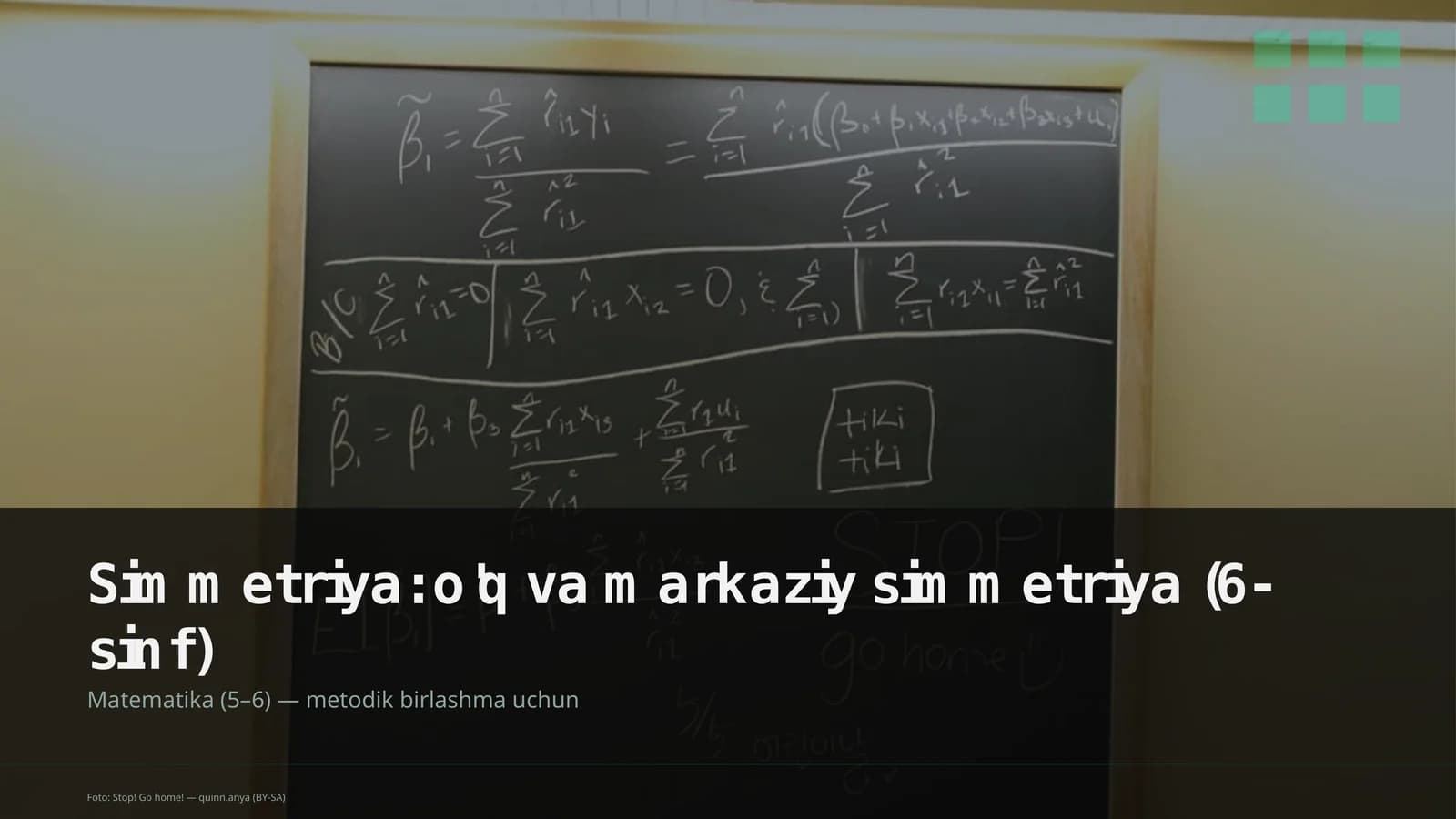 Simmetriya: o'q va markaziy simmetriya (6-sinf)