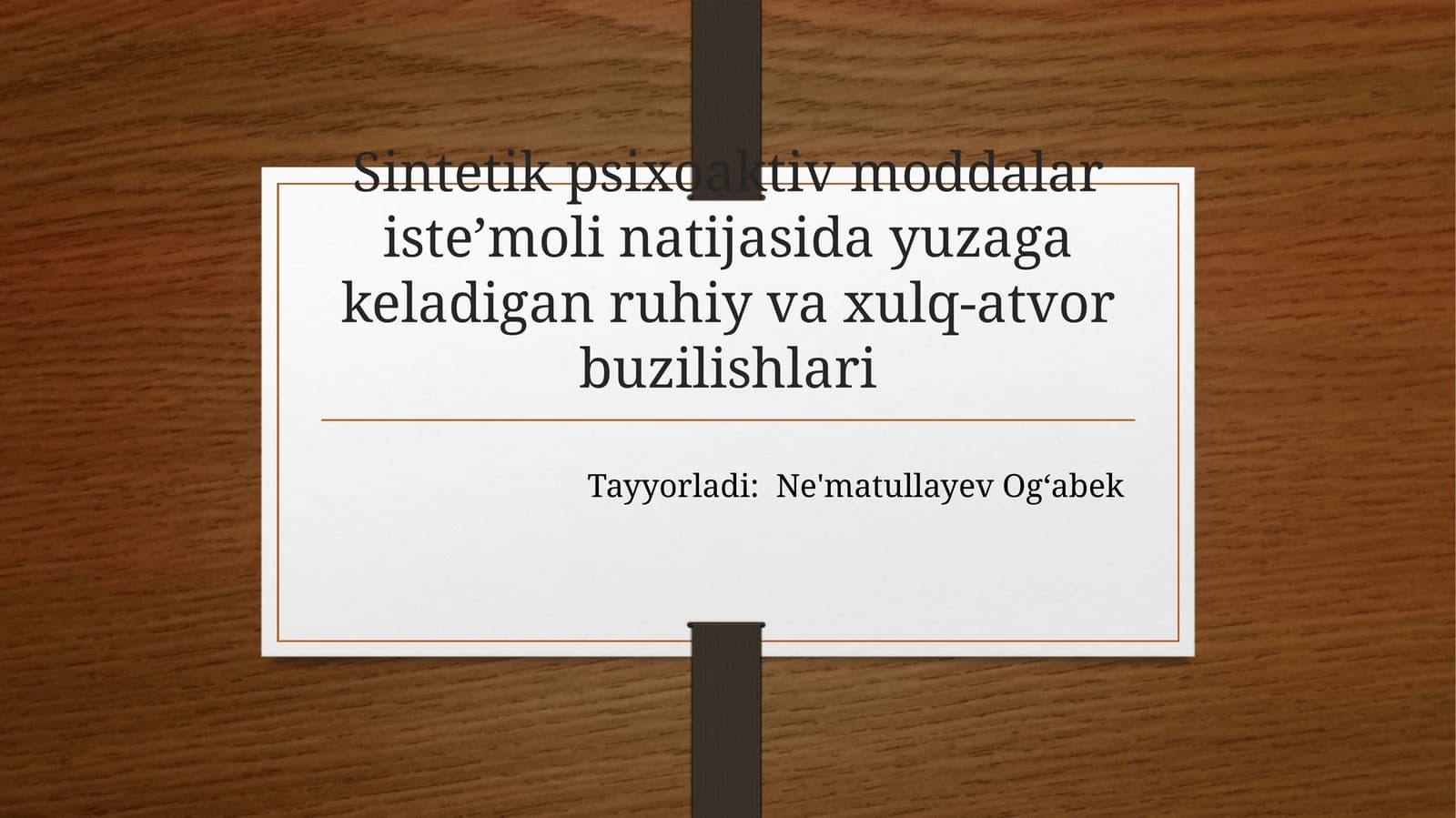 Sintetik psixoaktiv moddalar iste’mol inson salomatligi uchun jiddiy muammolarni hisoblash