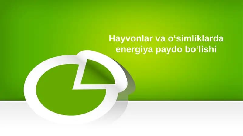 Hayvonlar va o‘simliklarda energiya paydo bo‘lishi