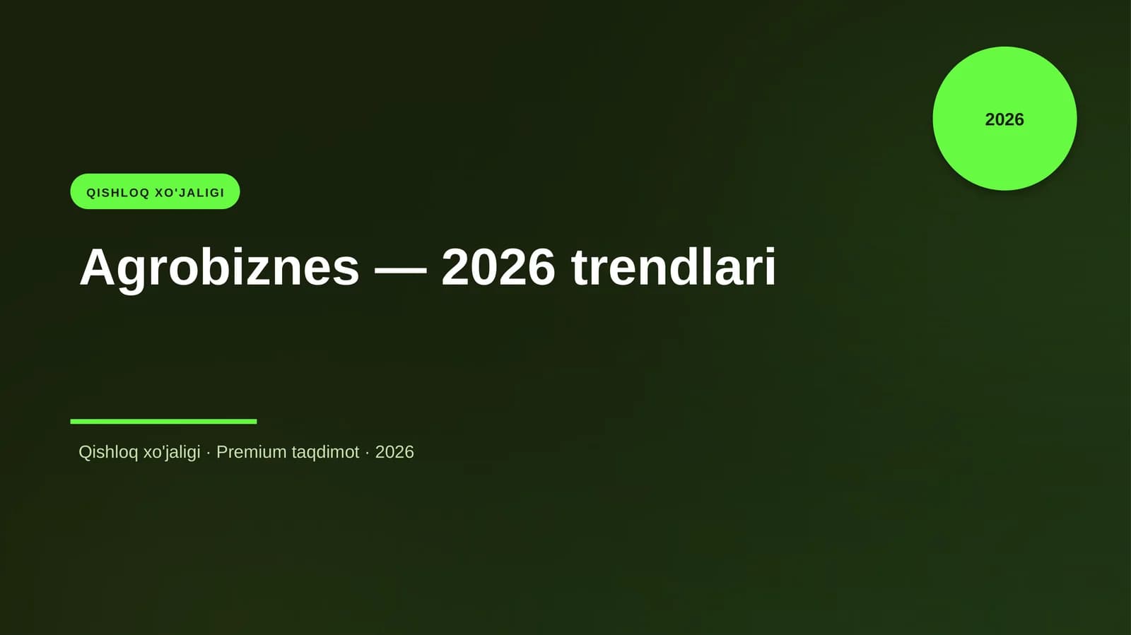 Agrobiznes — 2026 trendlari