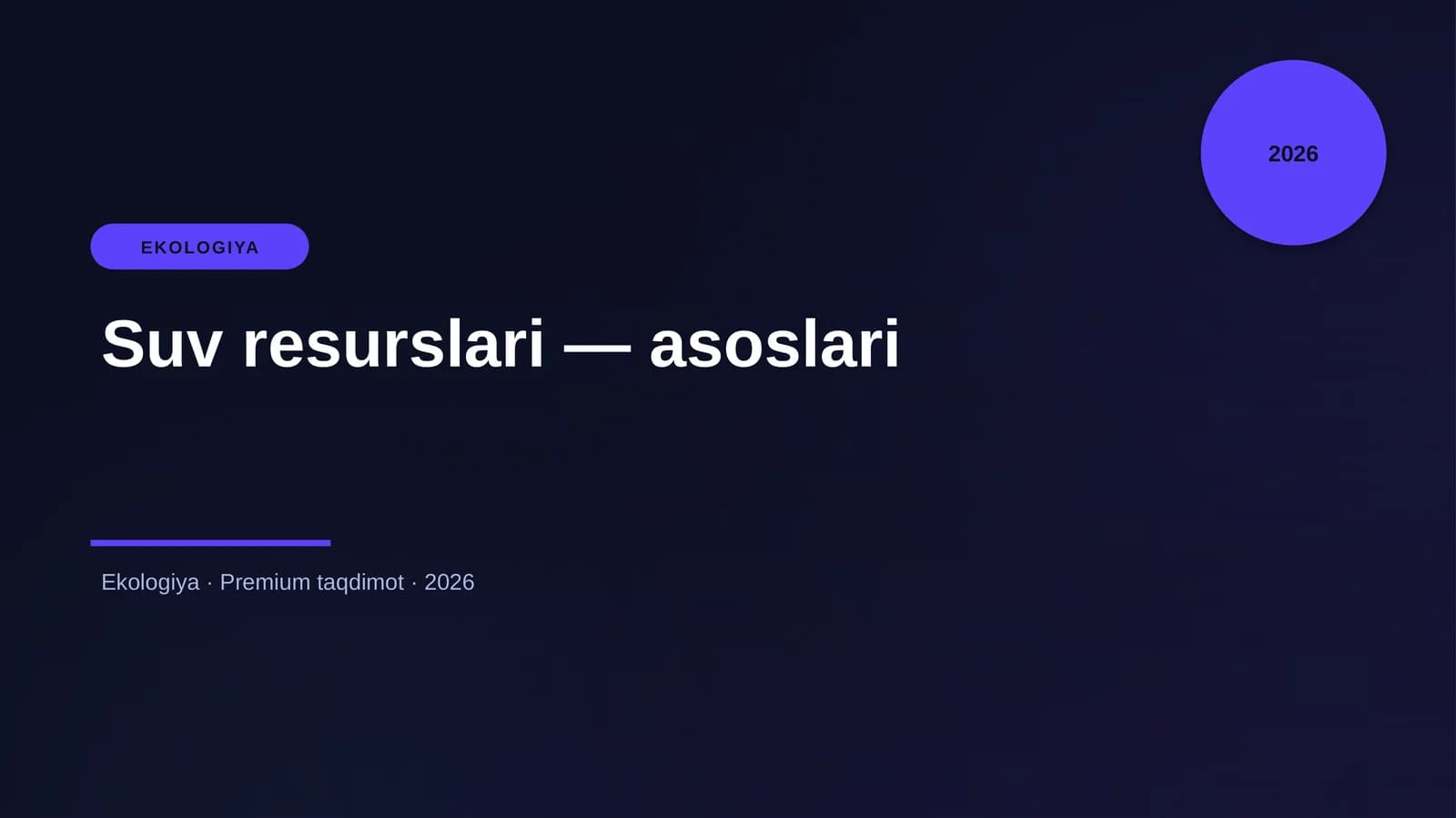 Suv resurslari — asoslari