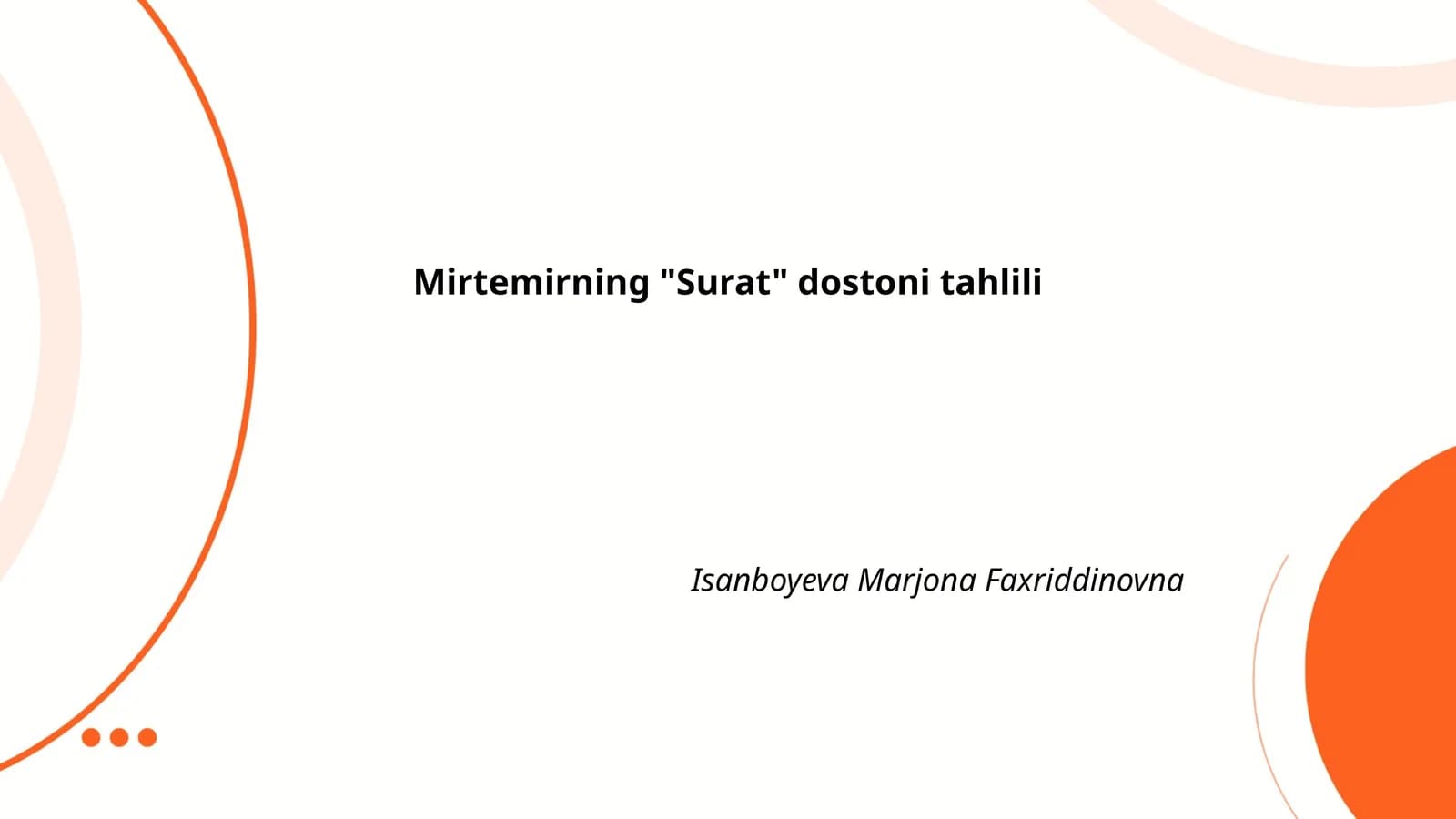 Mirtemirning "Surat" dostoni tahlili
