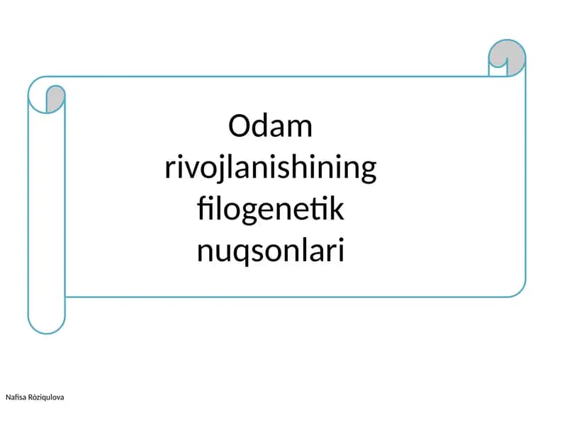 Filogenez va Ontogenez