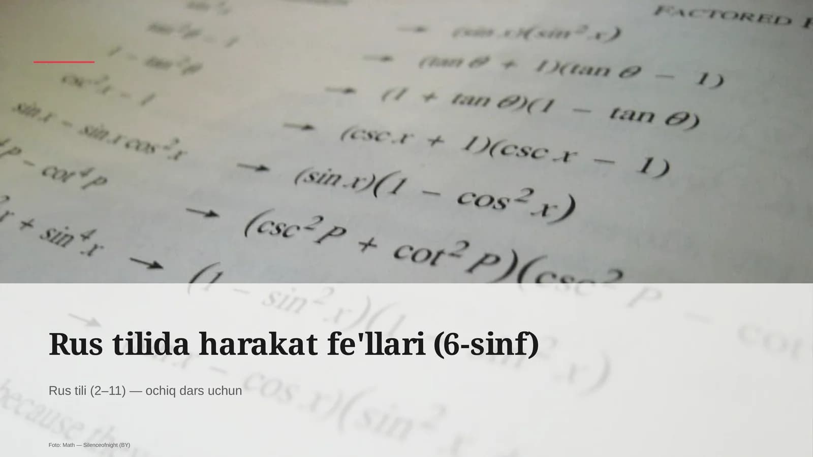 Rus tilida harakat fe'llari (6-sinf)