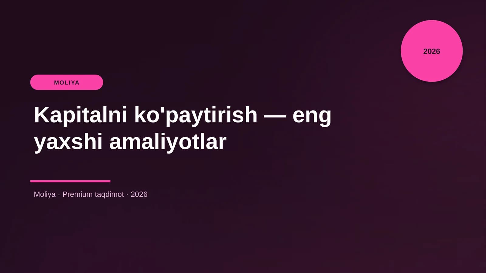 Kapitalni ko'paytirish — eng yaxshi amaliyotlar
