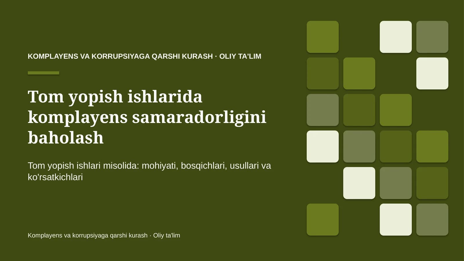 tom yopish ishlarida komplayens samaradorligini baholash 9426
