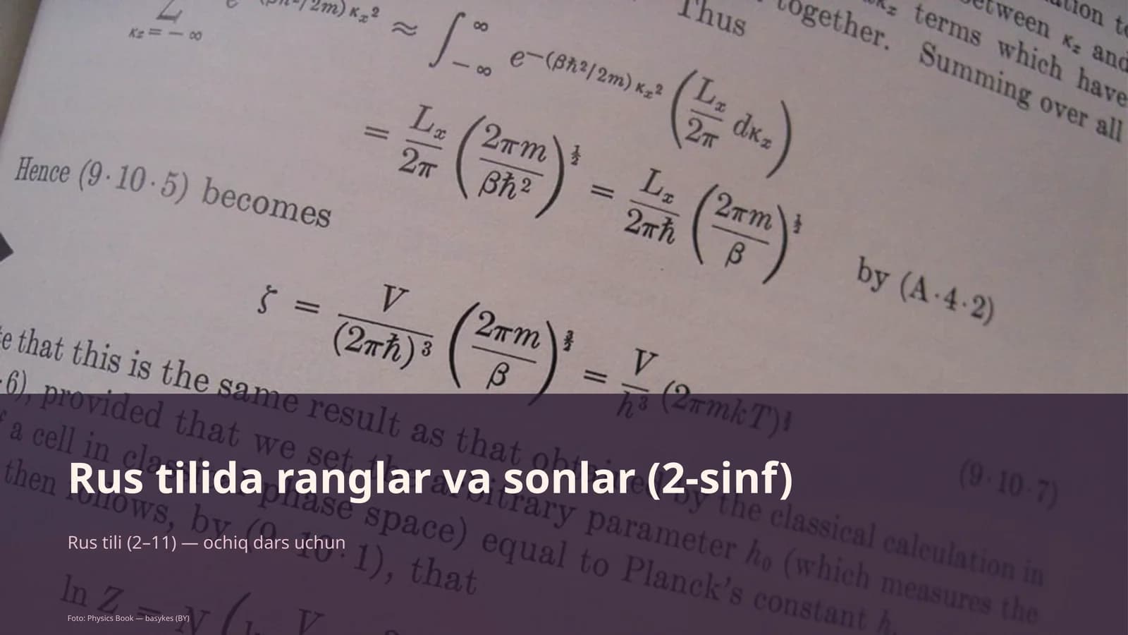 Rus tilida ranglar va sonlar (2-sinf)