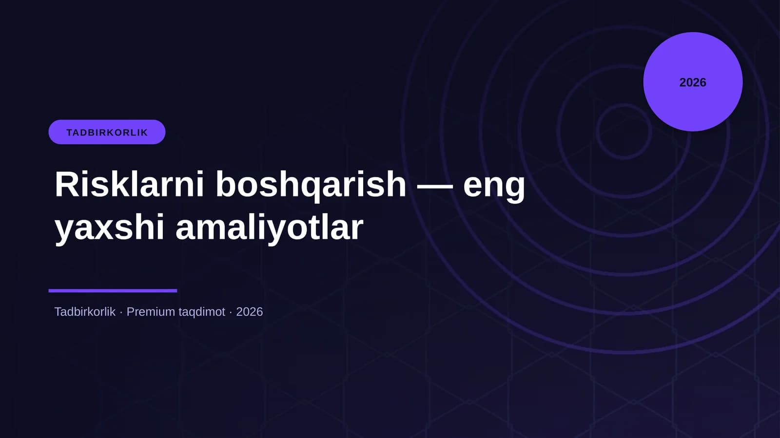 Risklarni boshqarish — eng yaxshi amaliyotlar