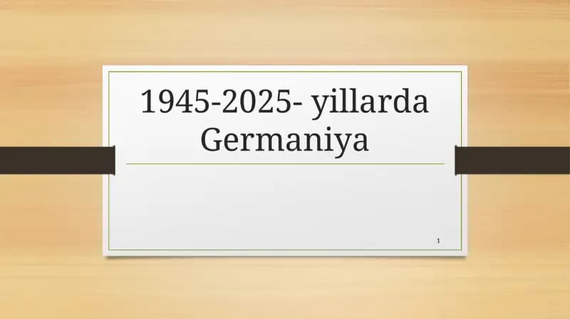 1945-2025-yillarda Germaniya