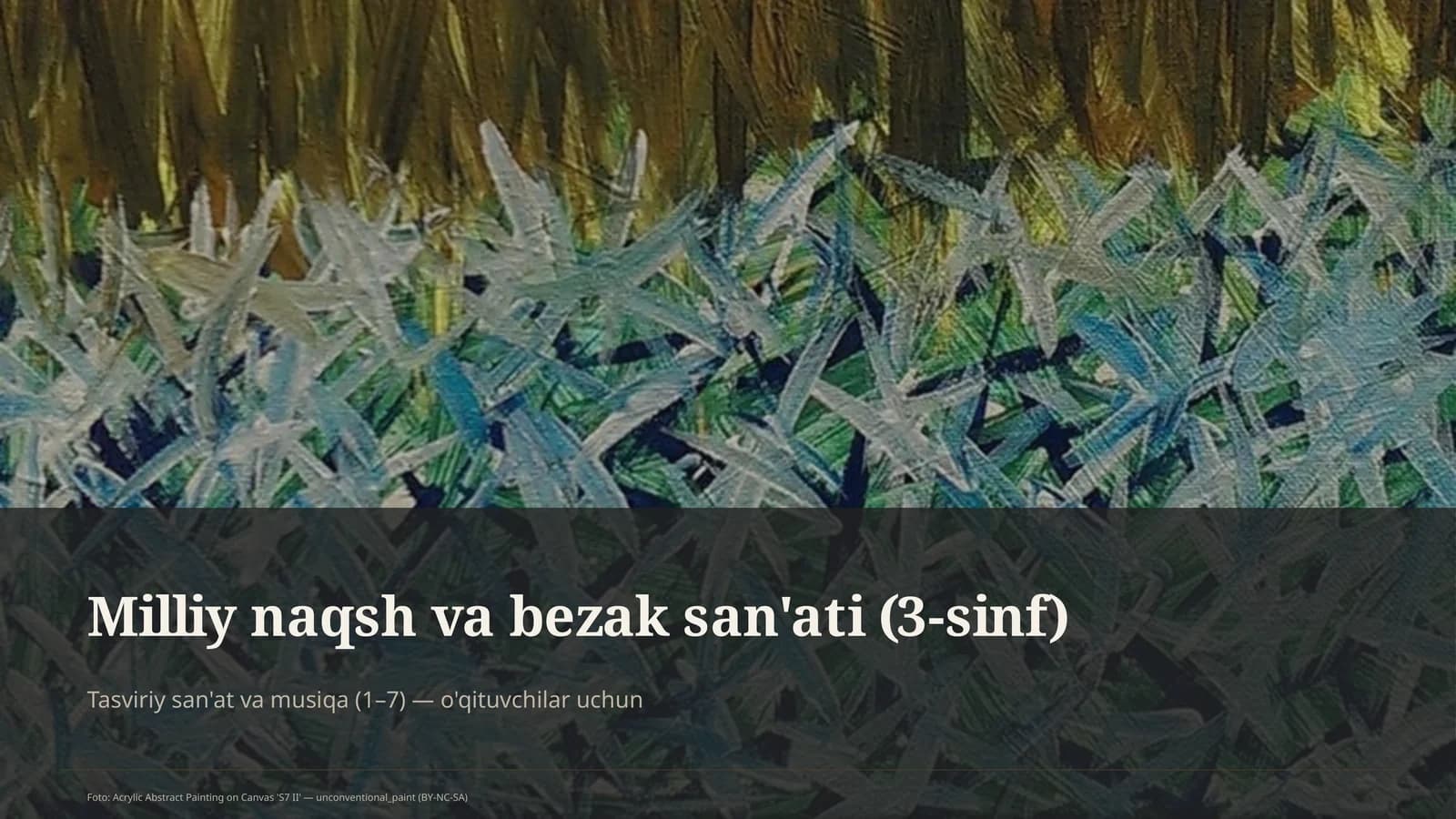Milliy naqsh va bezak san'ati (3-sinf)