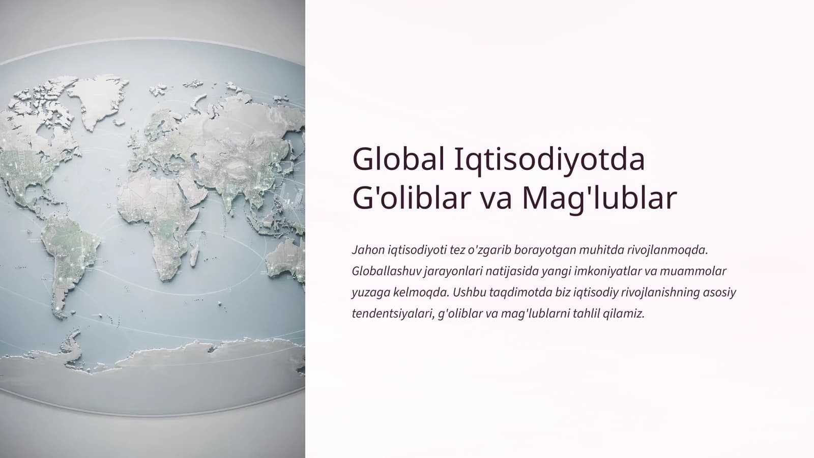 Iqtisodiy Rivojlanishning Umumjahon Tomonlari