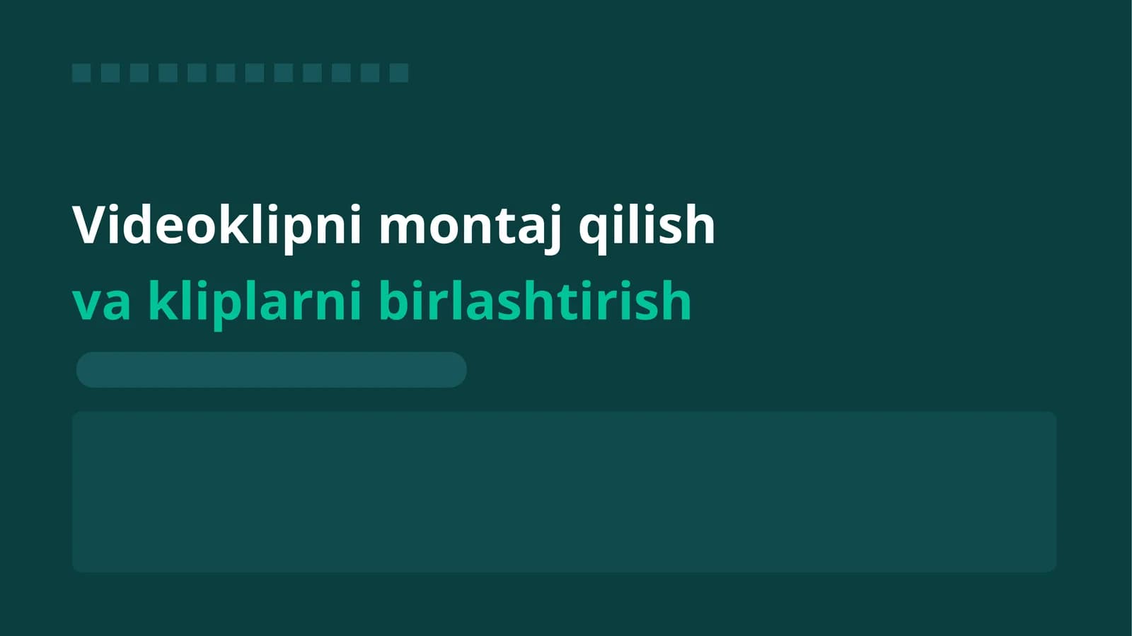 Videoklipni montaj qilish
