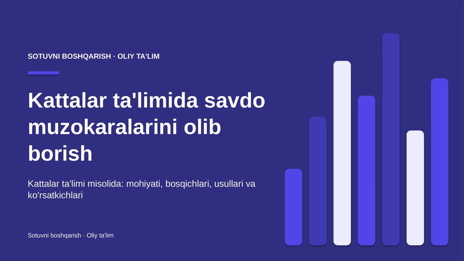 Kattalar ta'limida savdo muzokaralarini olib borish