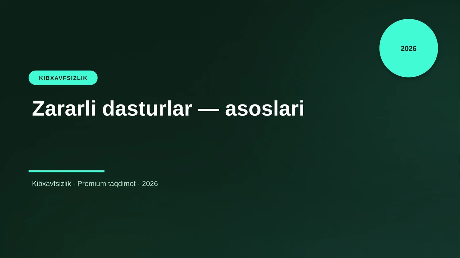Zararli dasturlar — asoslari
