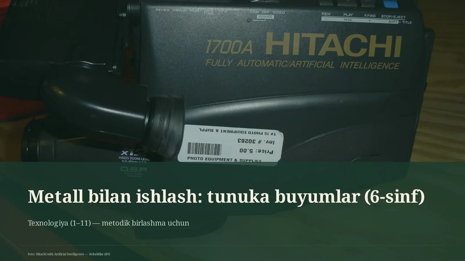 Metall bilan ishlash: tunuka buyumlar (6-sinf)
