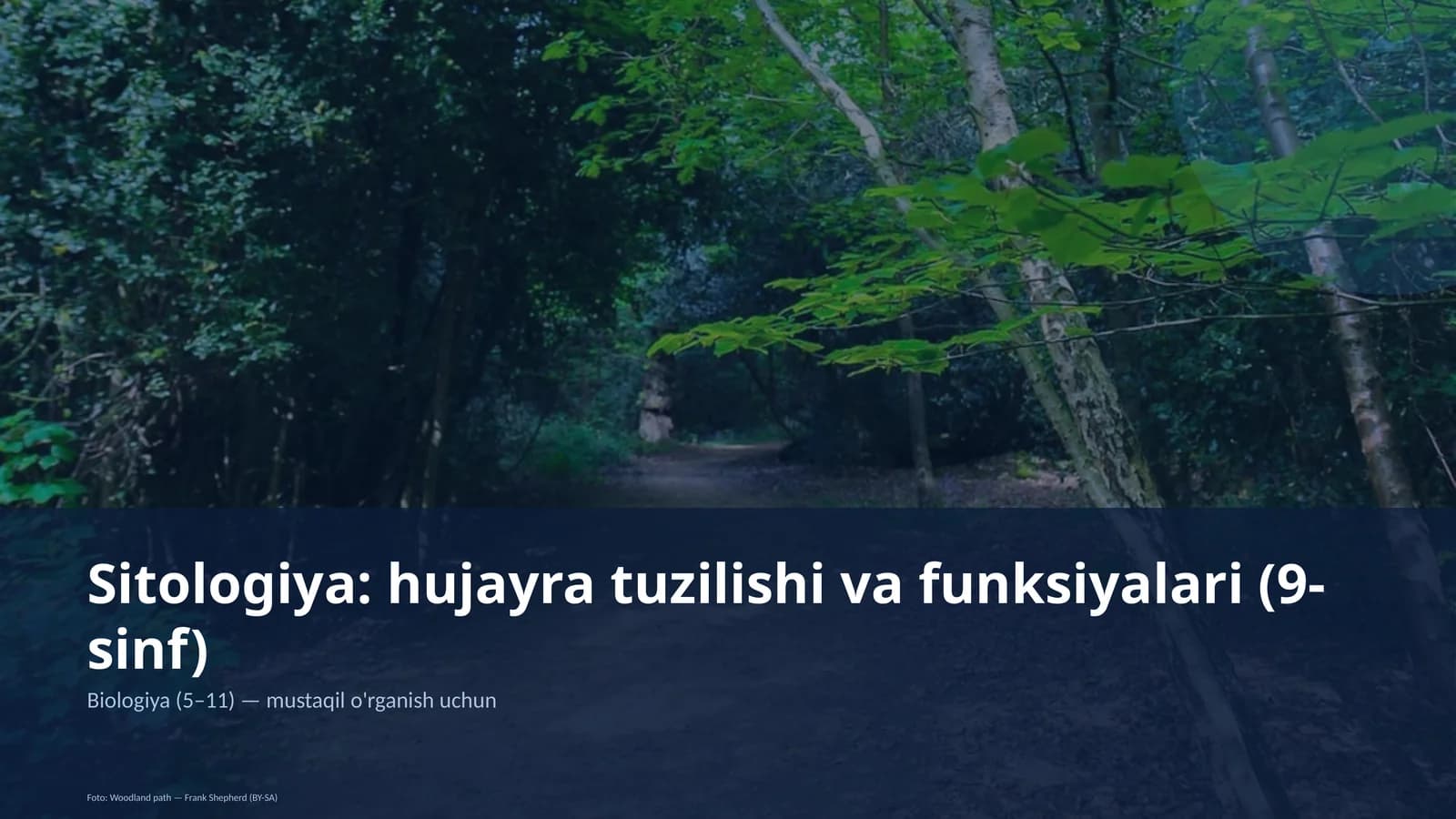 Sitologiya: hujayra tuzilishi va funksiyalari (9-sinf)