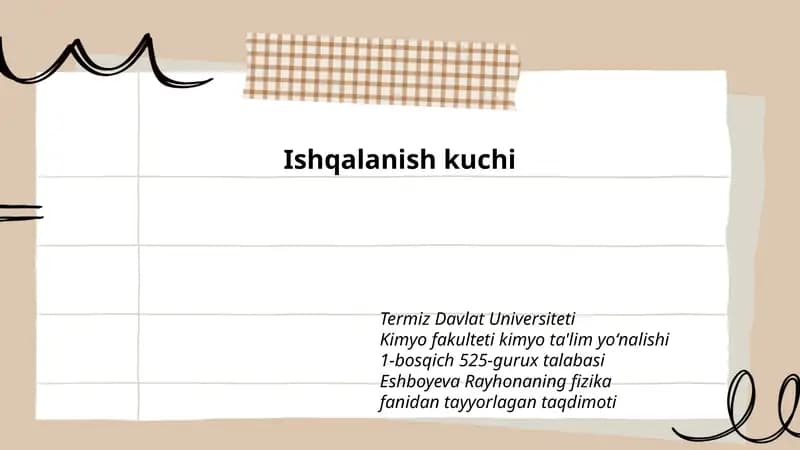 Eshboyeva Rayhonaning Fizika Fanidan Tayyorlagan Taqdimoti