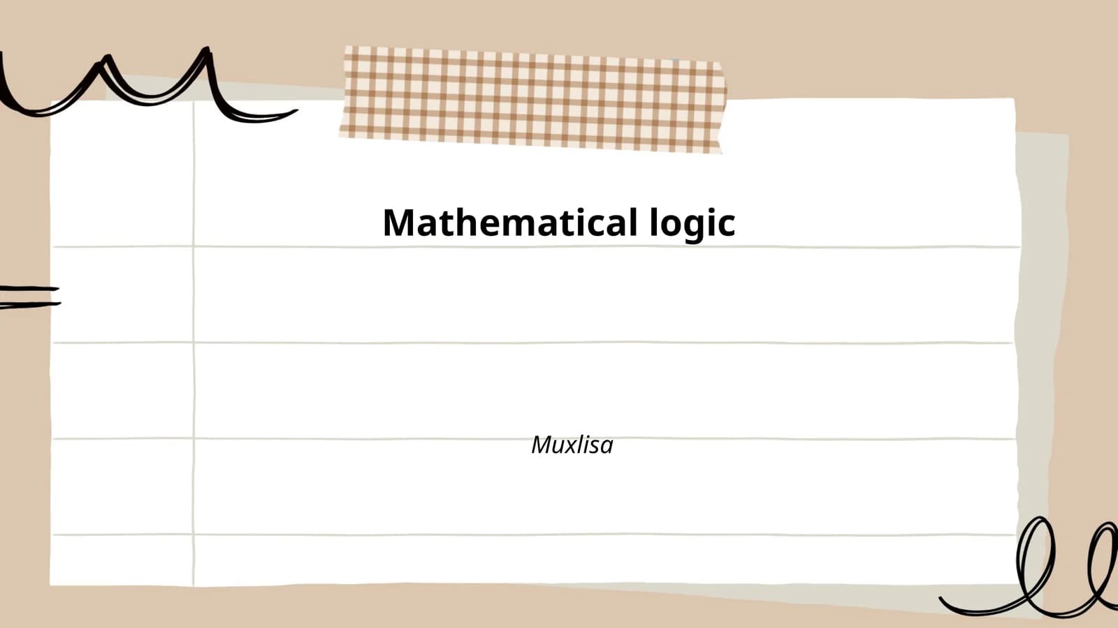 Mathematical logic