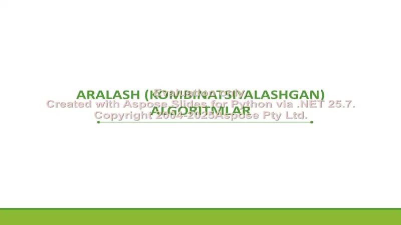 Aralash (kombinatsiyalashgan) algoritmlar