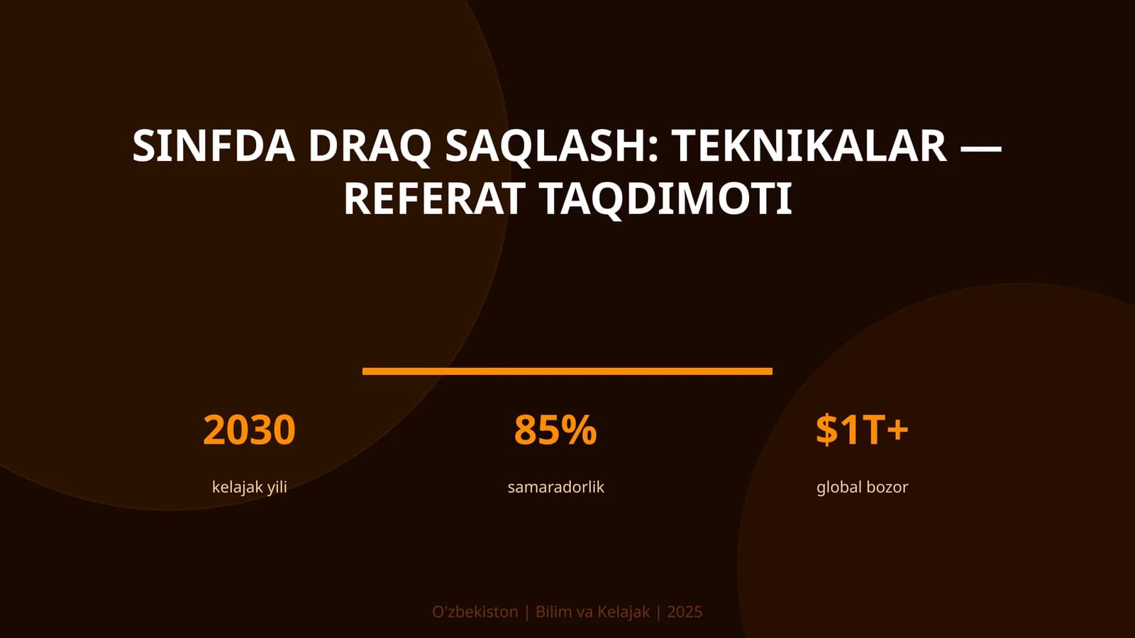 Sinfda draq saqlash: teknikalar — referat taqdimoti