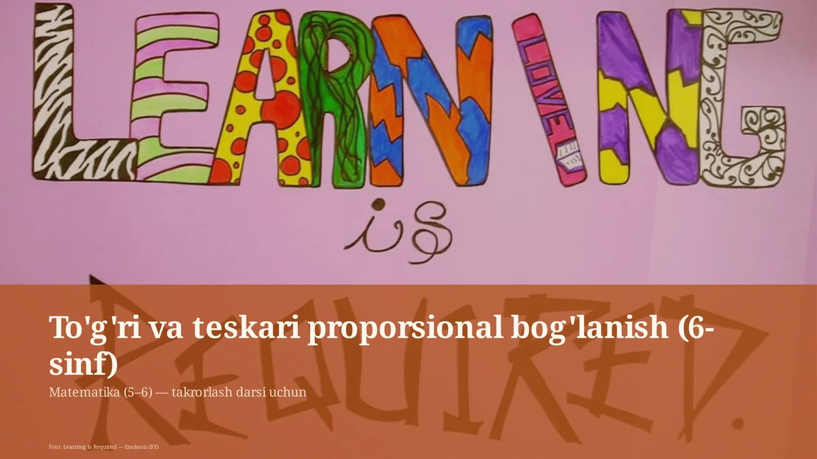 To'g'ri va teskari proporsional bog'lanish (6-sinf)