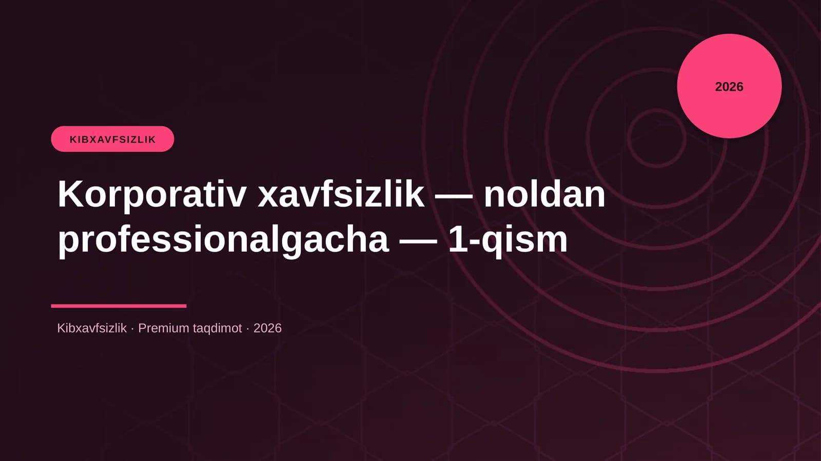 Korporativ xavfsizlik — noldan professionalgacha — 1-qism