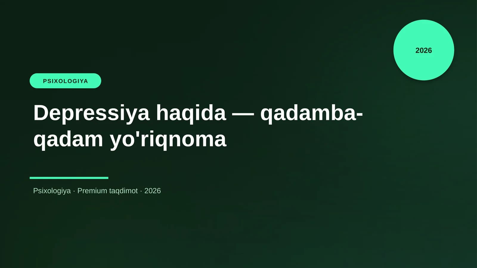 Depressiya haqida — qadamba-qadam yo'riqnoma