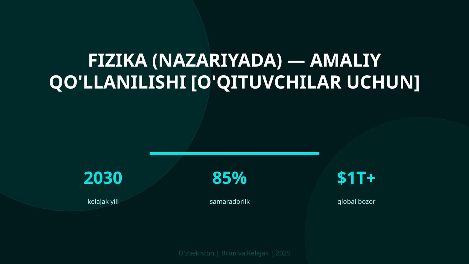 Fizika (nazariyada) — amaliy qo'llanilishi [o'qituvchilar uchun]