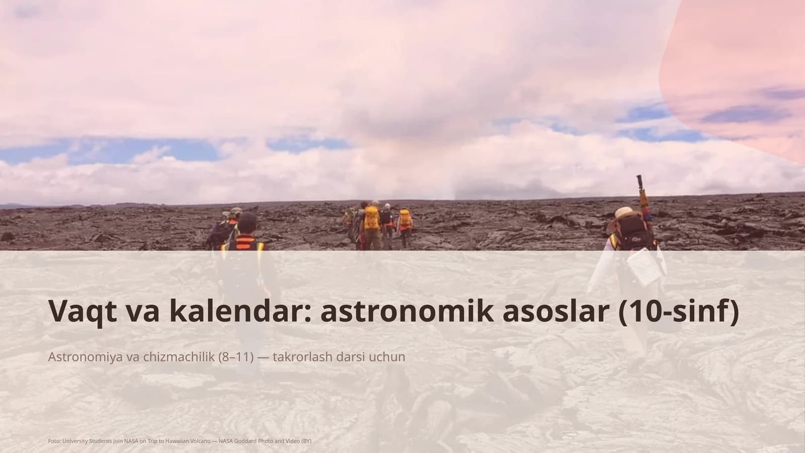 Vaqt va kalendar: astronomik asoslar (10-sinf)