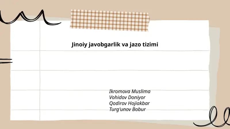 Jinoiy javobgarlik va jazo tizimi