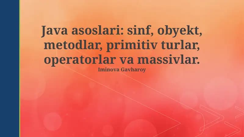 Java asoslari