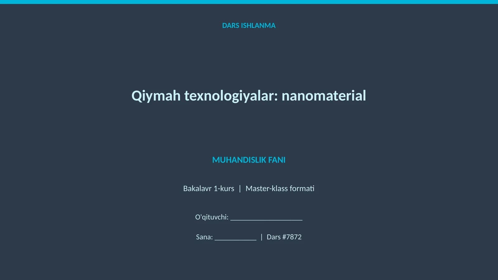 Qiymah texnologiyalar: nanomaterial