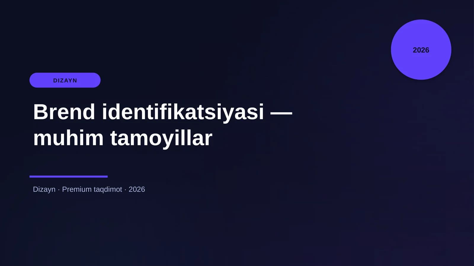 Brend identifikatsiyasi — muhim tamoyillar