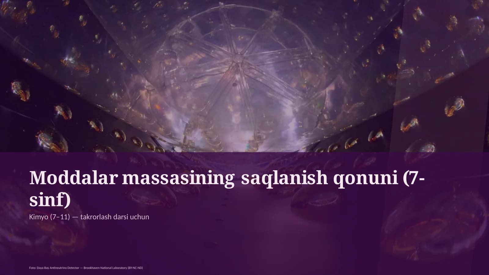 Moddalar massasining saqlanish qonuni (7-sinf)