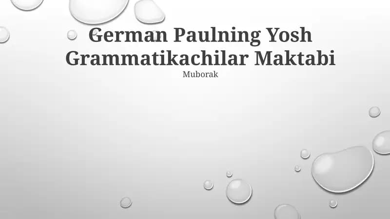 German Paulning Yosh Grammatikachilar Maktabi
