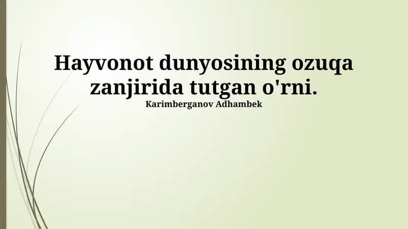 Oziq-ovqat zanjirlarining buzilishi va oqibatlari