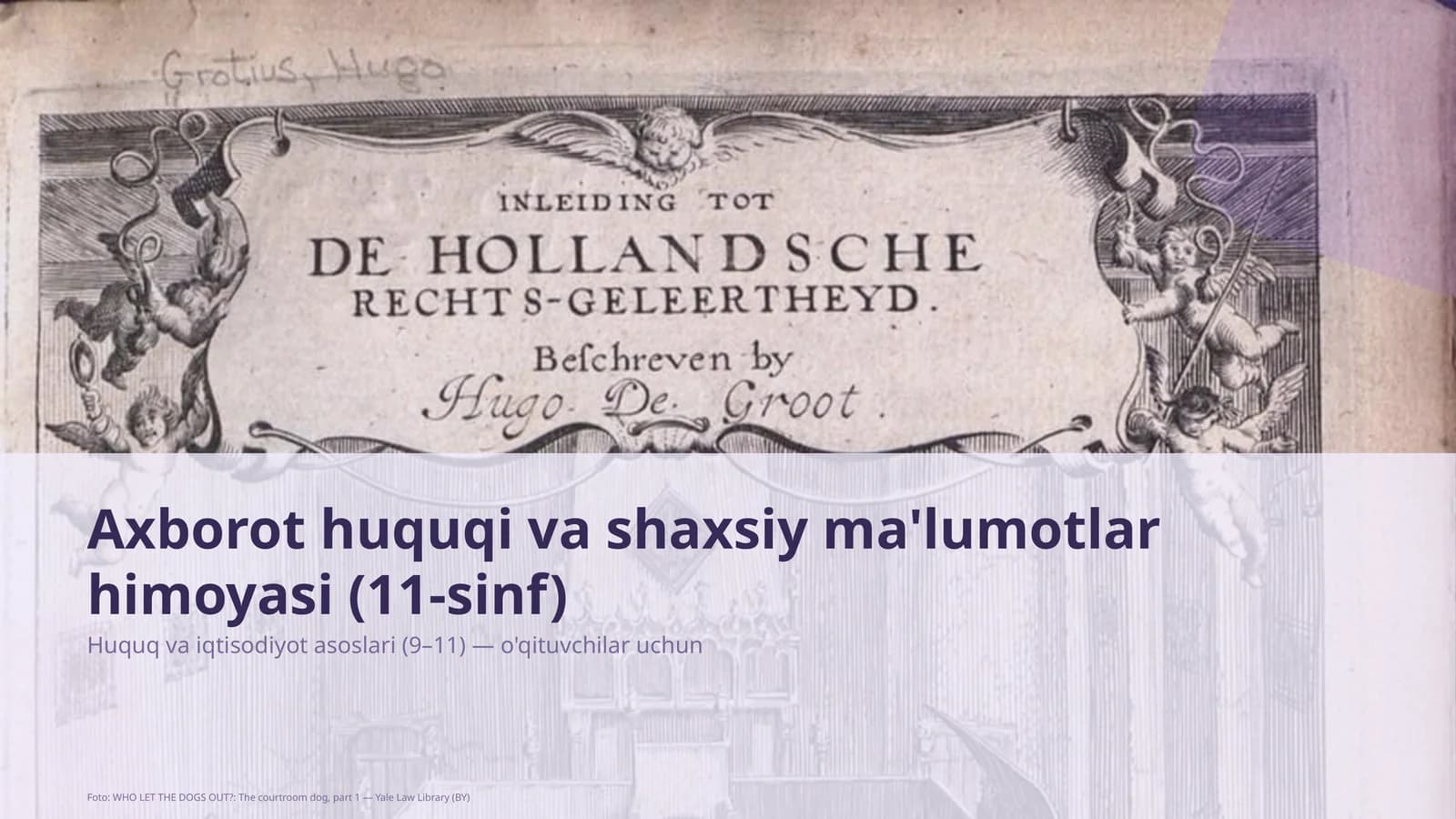 Axborot huquqi va shaxsiy ma'lumotlar himoyasi (11-sinf)
