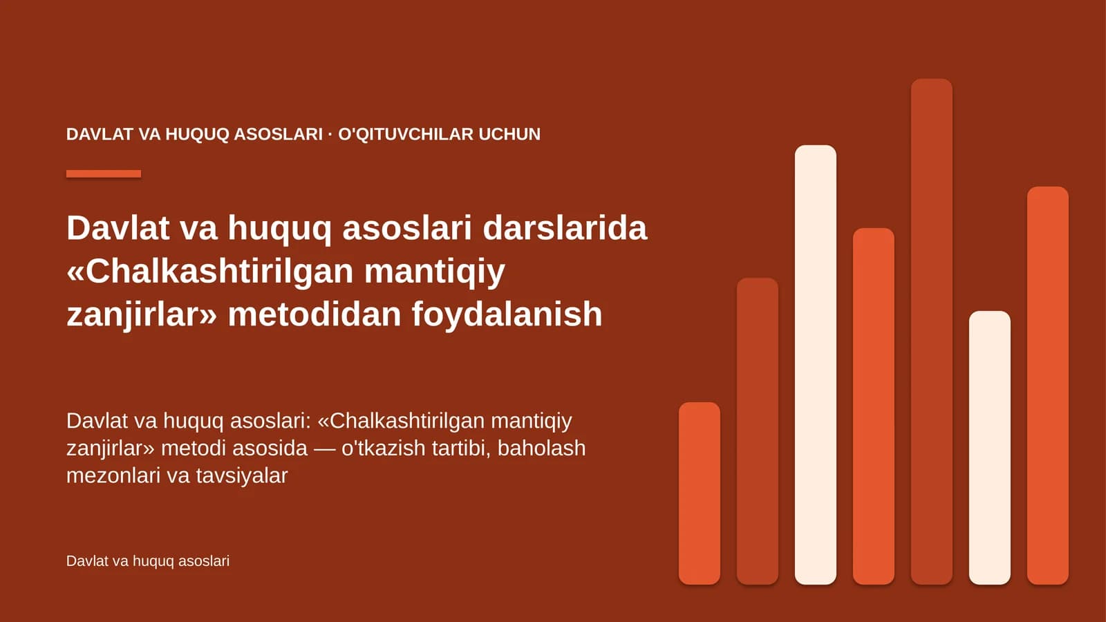 davlat va huquq asoslari darslarida chalkashtirilgan mantiqiy zanjirlar metodidan foydalanish 8474
