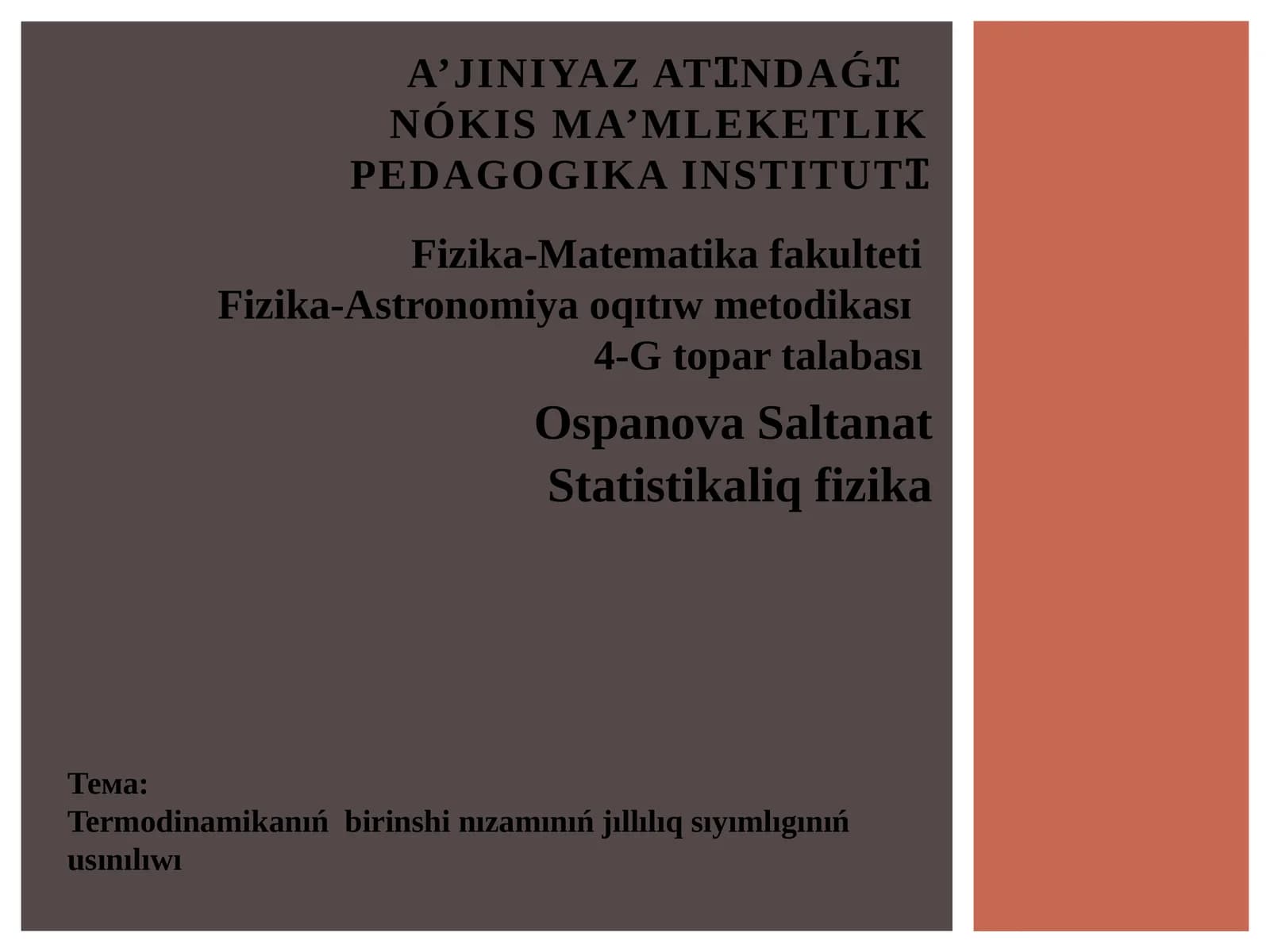 Termodinamika Tahlili