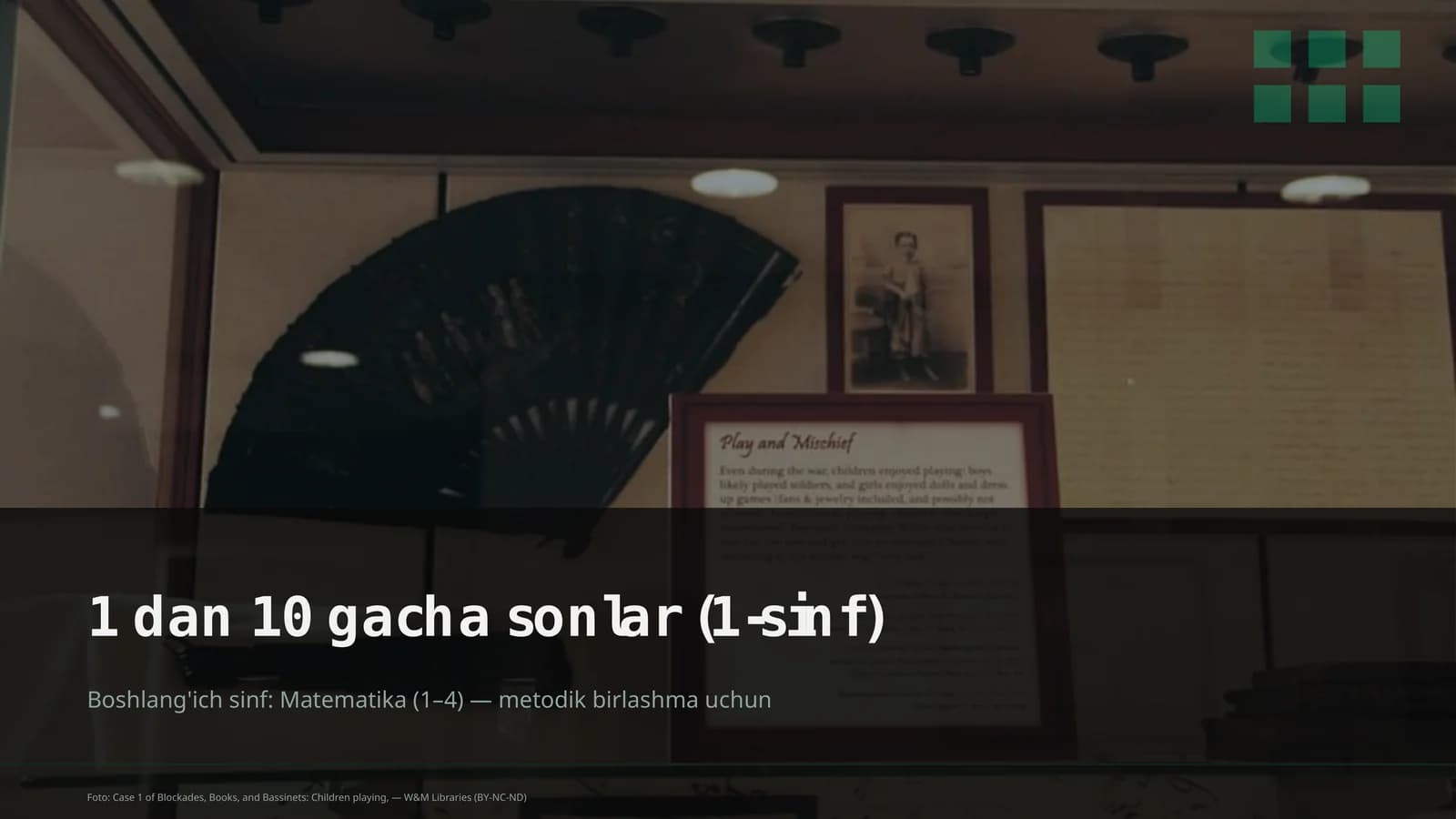 Boshlang'ich sinf: Matematika (1–4) — metodik birlashma uchun