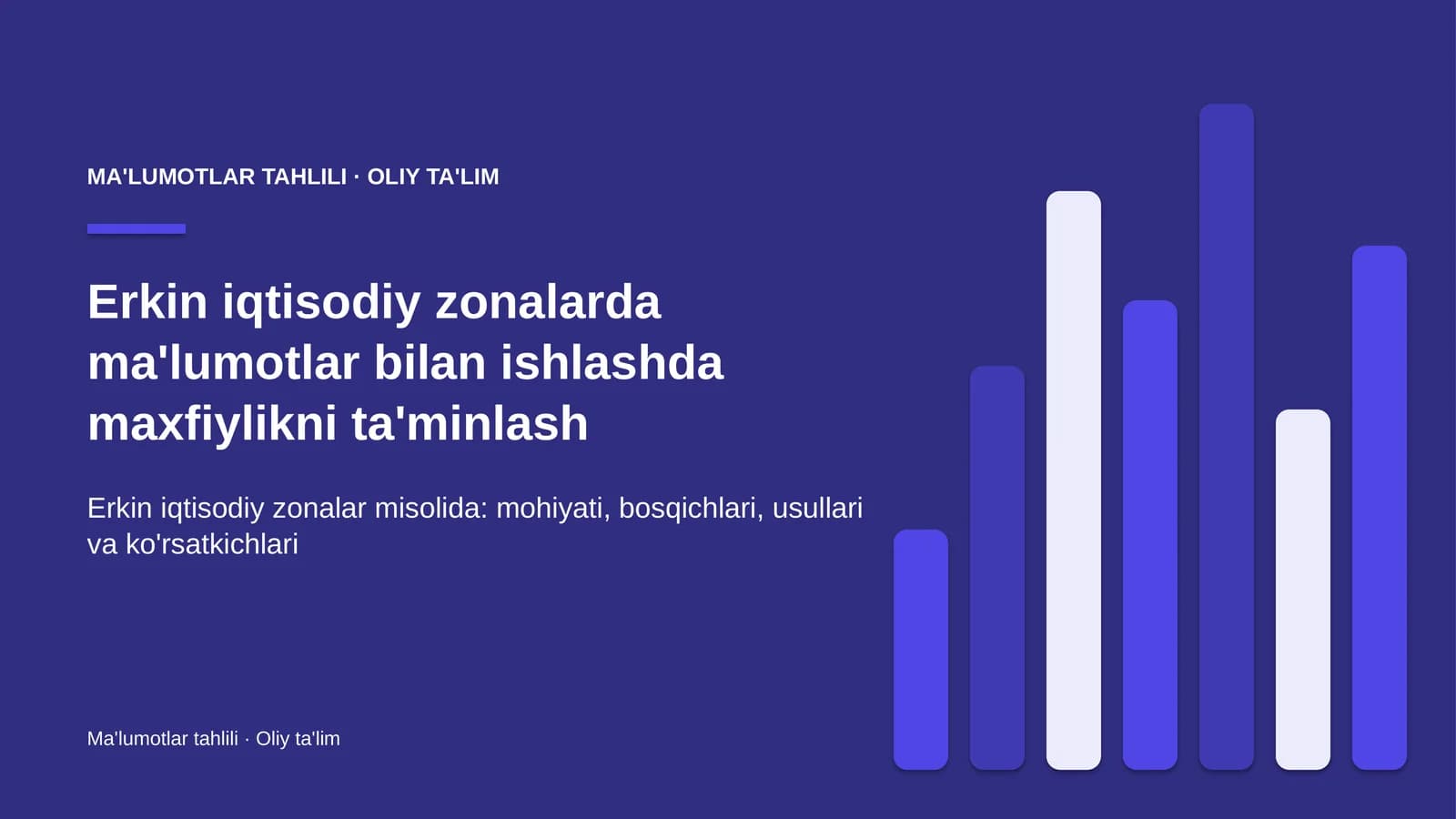 Erkin iqtisodiy zonalarda ma'lumotlar bilan ishlashda maxfiylikni ta'minlash