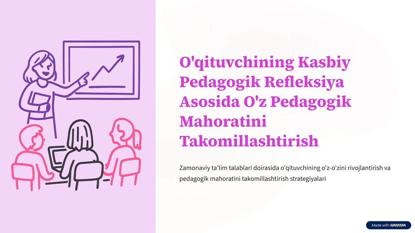 O'qituvchining Kasbiy Pedagogik Refleksiya Asosida O'z Pedagogik Mahoratini Takomillashtirish