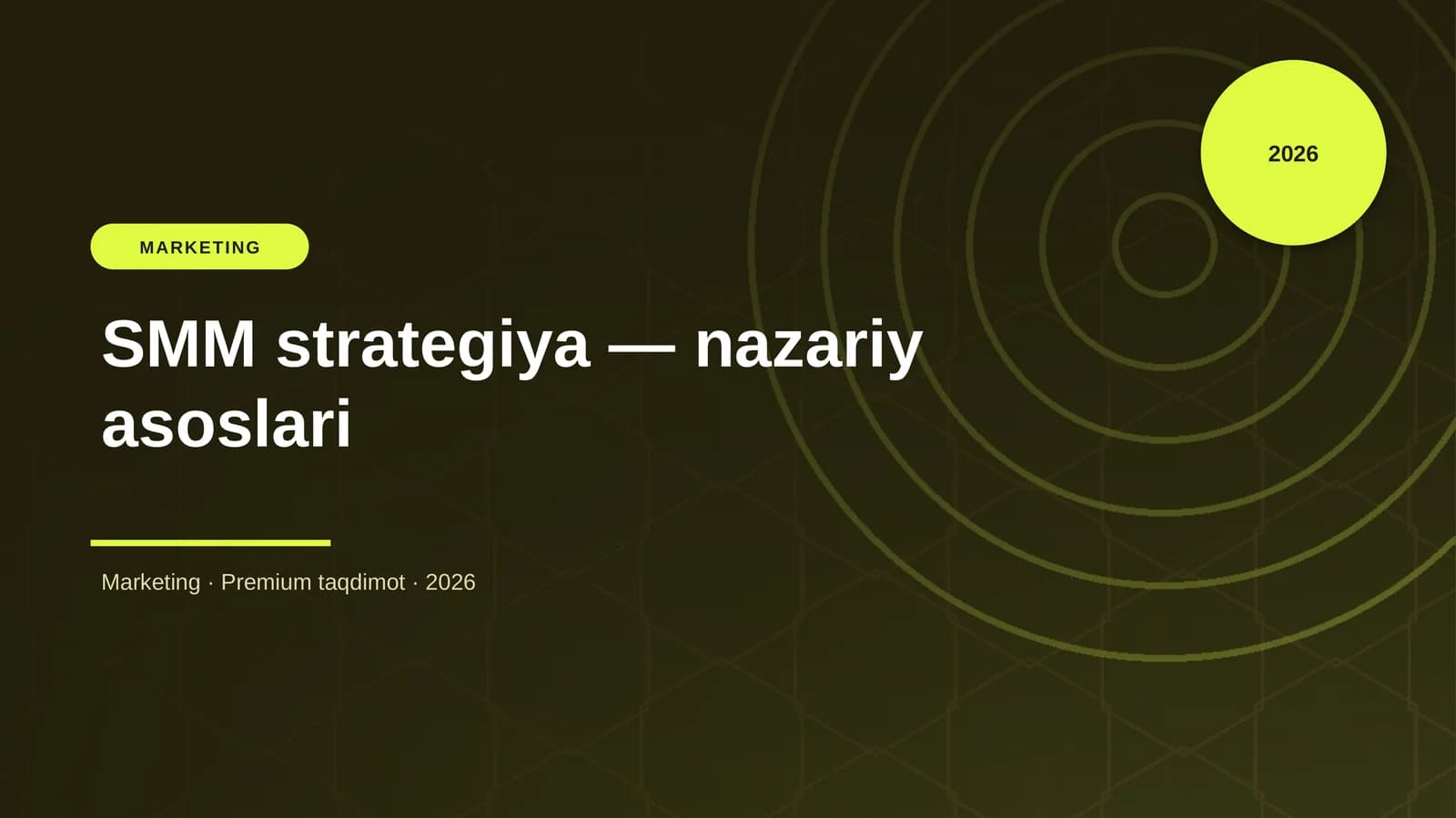 SMM strategiya — nazariy asoslari