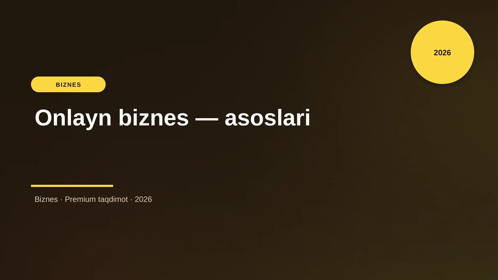 Onlayn biznes — asoslari