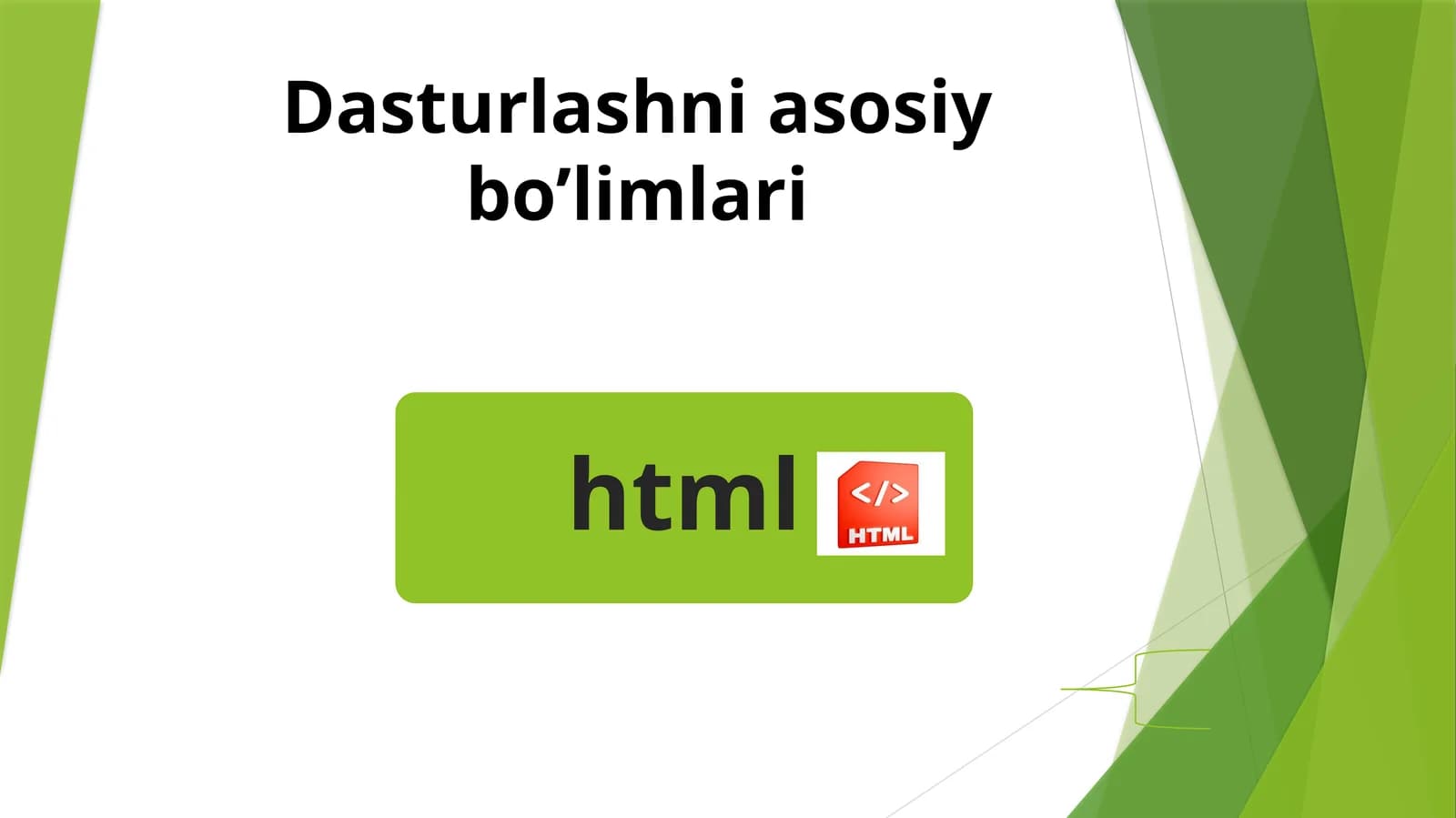 Html kirish darsi uchun darslik