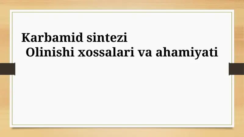 Karbamid Sintezi